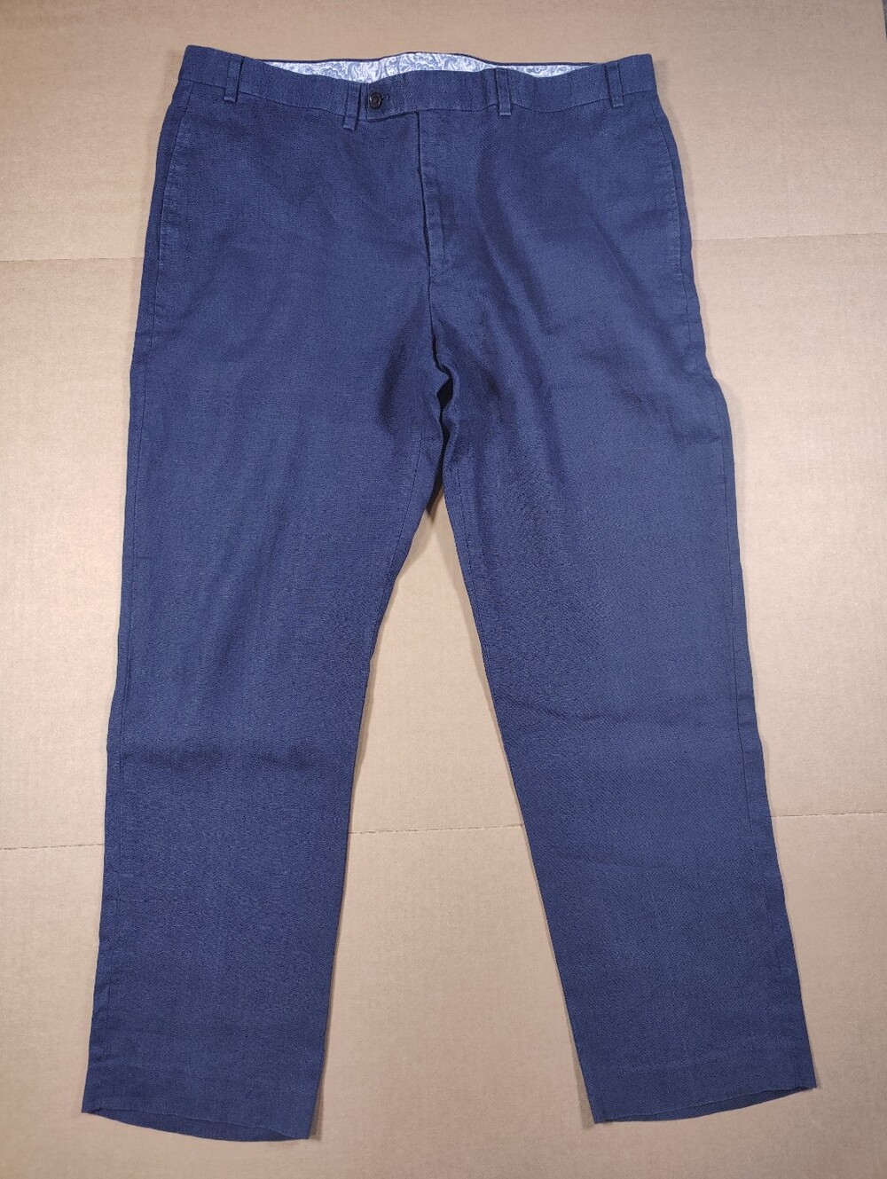 Lauren Ralph Lauren Mens 100% Linen Navy Blue Pant Size 38Wx29L